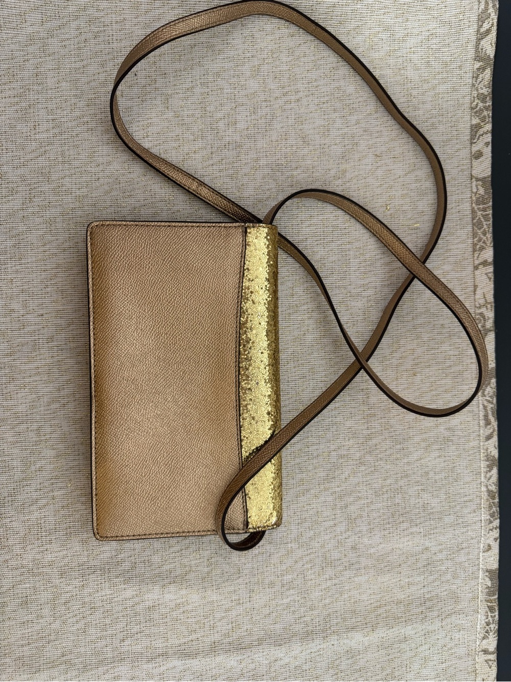 Coach Gold Glitter Crossbody Wallet - Women Bags - Picture 2 of 4